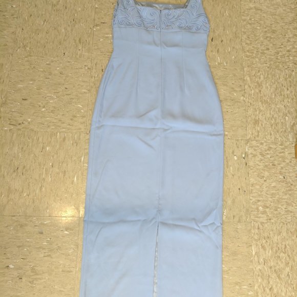 Powder Blue Maxi Gown Dress Formal Embellished - Picture 6 of 9